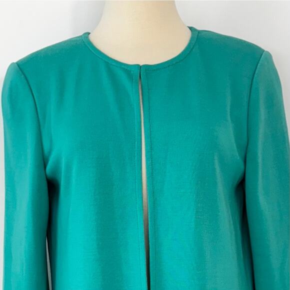 St. John Wool Knit Long Cardigan Sweater Poncho Long Sleeve Green Turquoise | 10 - Picture 4 of 12